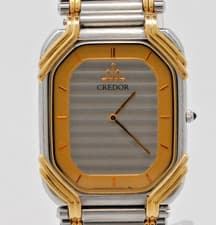 [NEAR MINT] Seiko Credor 2F70-5480 18K Silver Gold Dial Qz men Watch From JAPAN