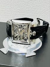 GaGa Milano Mechanical Skeleton Watch 44mm Stainless Steel Black wrist 20cm