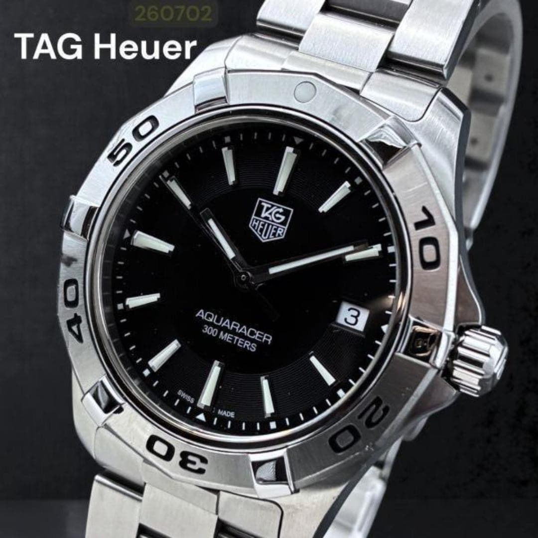 TAG Heuer Aquaracer WAP1110 Quartz 41mm Black Dial Watch