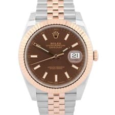 2018 PAPERS Rolex DateJust 41mm Brown CHOCOLATE Steel 18K JUBILEE 126331 BOX