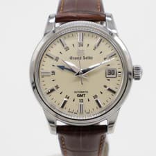 Grand Seiko Elegance Collection GMT Steel 39.5mm Cream Dial SBGM221 Automatic