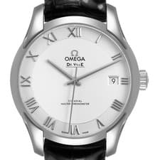 Omega DeVille Hour Vision Steel Silver Dial Mens Watch 433.13.41.21.02.001