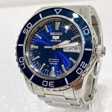 SEIKO 5 SPORTS Wristwatch Automatic Blue Dial Diver Style Men Timepiece