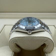 Rolex Datejust Platinum Ice Blue Baguette Diamond 40mm Official