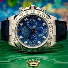 Rolex Daytona 116519 Sodalite Dial Diamond Markers 18K White Gold 2010 Box Paper