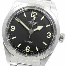 TUDOR WATCH 79950 RANGER AUTOMATIC WINDING BLACK DIAL STAINLESS STEEL MEN'S 39MM