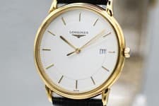 [Near MINT] LONGINES Grand Classic L4.677.2 34mm White Dial Men Quartz Watch