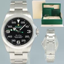 2023 MINT Rolex Air-King 126900 Green Arabic 40mm Steel Oyster Watch Box