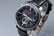 SEIKO Astron SBXA037 Black GPS Solar Date Mens Watch Made in Japan [Box Damaged]