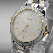SEIKO Dolce 5E31-600A Quartz Wristwatch Silver Gold