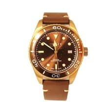 Infije Quartz Watch Bronze Case Sea Blue Chestnut