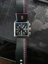 FORTIS Flieger Square Chronograph 667.10.41 Valjoux 7750 Auto Watch Rare Box