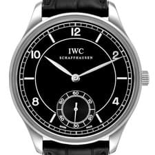 IWC Vintage Collection Portuguese Steel Black Dial Mens Watch IW544501
