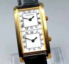 [N MINT] HAMILTON American Traveler 6274 Gold Dual Time Quartz Men's From JAPAN