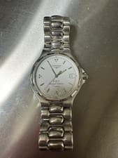 Longines Conquest Perpetual Watch SS Silver Men's Quartz 35mm Used From Japan