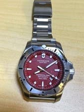 Victorinox INOX Diver Watch Quartz 45mm Red Dial Stainless wrist 17cm wrist 17cm