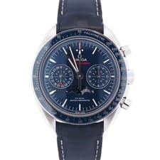 Omega Speedmaster Moonphase 44.25mm Blue Chronograph Dial Watch Ref#