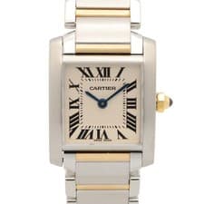 CARTIER Tank francaise SM Wrist Watch W51007Q4 Quartz 18KYG SS Used Women