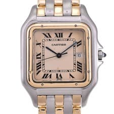 discount CARTIER PANTHERE LM 3ROW Date SS/YG Ivory Dial Men's Watch P#142782