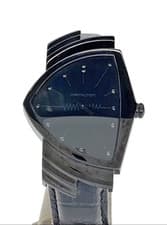 Hamilton Ventura H24401731 H244010 Watch Black Leather Quartz Men's w/ Box Japan