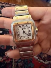 Cartier Two-Tone Gold & Stainless Steel Quartz Santos 29mm Ladies Watch