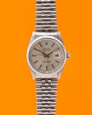 Rolex Datejust 36mm 16030 Silver Dial Engine Turn Jubilee 1982