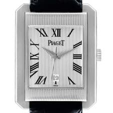 Piaget Protocole XL Silver Roman Dial White Gold Mens Watch 26100