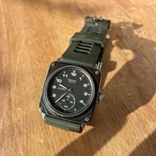 Seiko Silver Wave Quartz Watch Unisex Olive Green Square 1981 Vintage Used