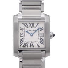 CARTIER W51011Q3 Quartz Tank Française MM Wrist watch Silver Stainless Steel