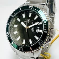 Invicta Men's Diver Watch 45mm Black Dial Calendar Waterproof 50m From Japan