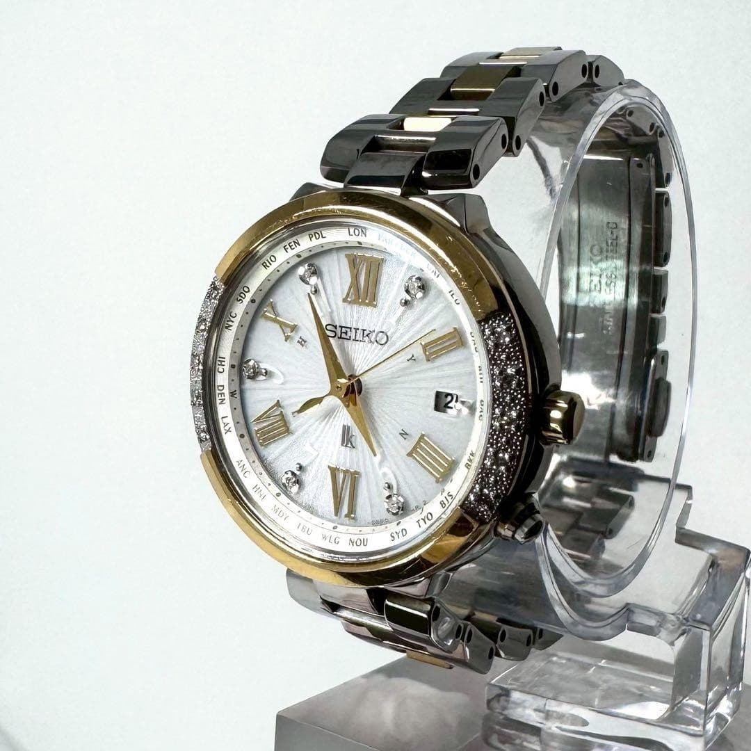 Seiko Lukia Limited 1500P SSVV030 16P Diamond Bezel Solar Radio Working Japan