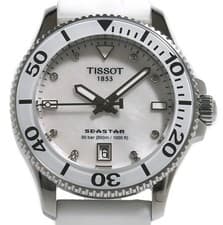 TISSOT Seastar 1000 T120210A Mother of Pearl Diamond Quartz Ladies Watch Unused