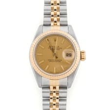 Rolex 69173 Lady-Datejust 26mm Champagne Index Dial Jubilee Bracelet Box 1994
