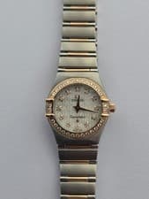 Omega Constellation Ladies Watch 18kt Red Gold & Steel Diamond Bezel Full Set