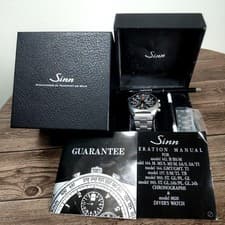 Sinn 142.M Lemania 5100 Auto Chronograph Space Watch Full Set Japan