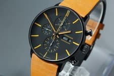 [w/Box] JUNGHANS Form A Chronoscope 27/4372.01 PVD AT Date Made in Germany Watch