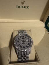 Rare Rolex Datejust 36mm Stainless Steel Diamond Jubilee Wristwatch Silver Dial