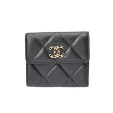 Used CHANEL AP3328 Random Serial Ladies Tri Fold Wallet Matelasse Metallic Gray