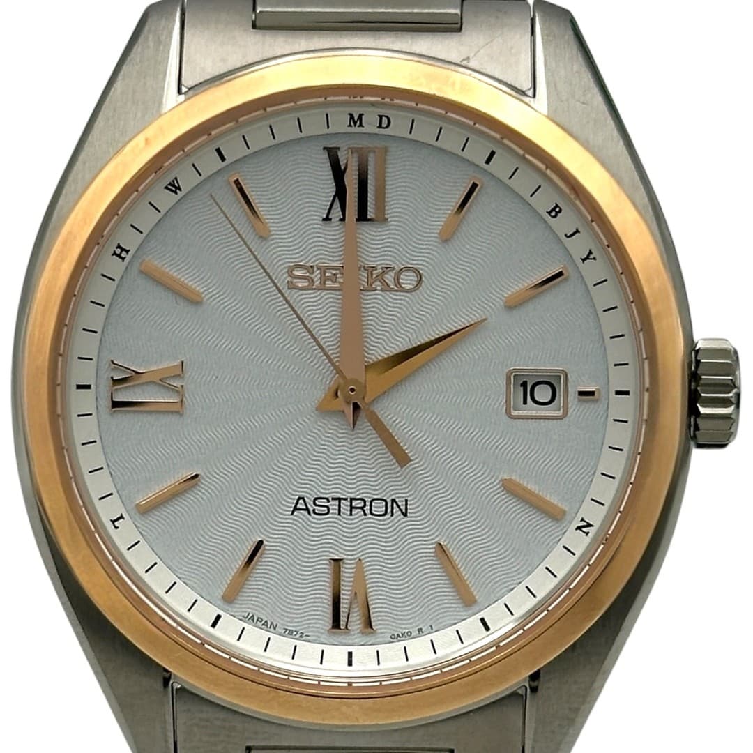 SEIKO Astron Origin SBXY034(7B72 0AD0) White Titanium Solar Men s Wristwatch
