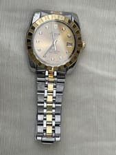 Tudor Classic Date 38mm Steel 18K Yellow Gold Diamond Dial Watch 21013 No Return