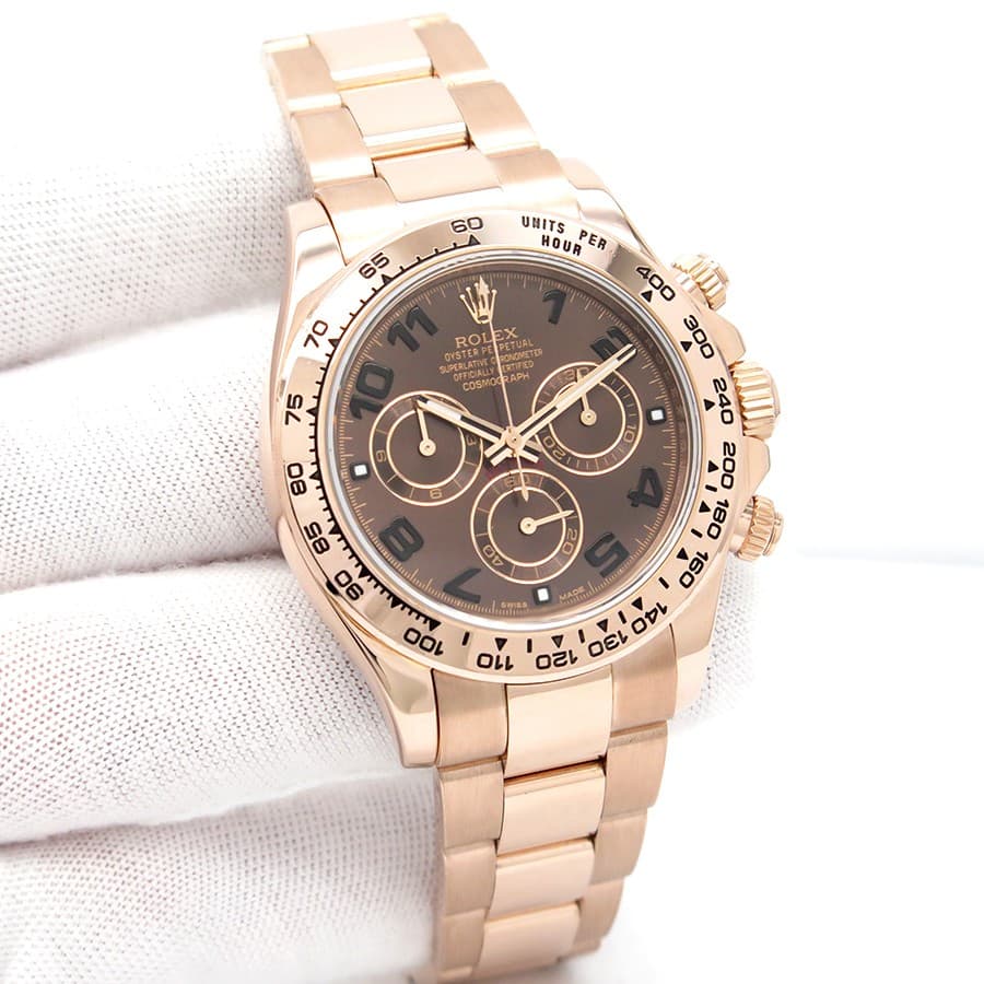 Rolex 116505 Cosmograph Daytona 18K Rose Gold with Chocolate Arabic Dial