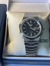 Seiko 5 'Seikonaut' Men's Automatic Day Date Black Dial 38mm SNKK47 7S26-03R0