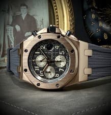 Audemars Piguet Royal Oak Offshore Rose Gold-Rhodium Gray Men's Watch - 26470OR