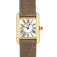 Authentic [No Maintenance Rebate Price] Cartier Must Tank SM Gold Plated W10...