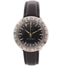 Vintage 38mm 1969 Accutron Astronaut GMT 24hr Men's Tuning Fork Wristwatch 214HN