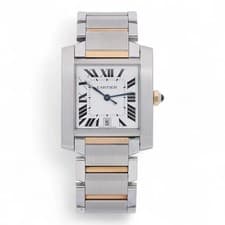 Cartier Tank Francaise 28mm Steel 18K Gold Automatic Mens Watch W51005Q4