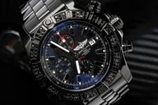 Breitling Super Avenger Chronograph Black Dial PVD/DLC Black Coated Steel Watch
