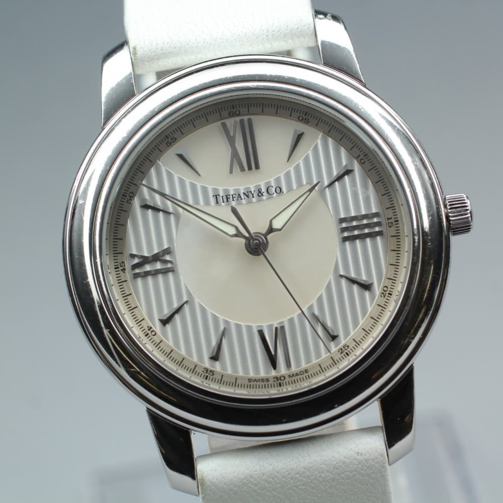 Near MINT Tiffany&Co. Z0046.17.10A91A40A 37mm Quartz Ladies Watch w/ Card