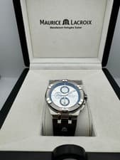 Men’s Maurice Lacroix Aikon Chronograph Watch 46mm Brown Leather Strap Al1018