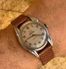 King Farouk Palestine Visit 1948 Swiss Watch Tell Museum Piece 34mm Military Men